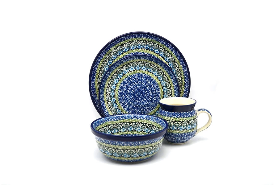 Polish Pottery 4-pc. Place Setting With Standard Bowl - Tranquility
