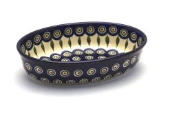 Polish Pottery Baker - Oval - Small - Peacock