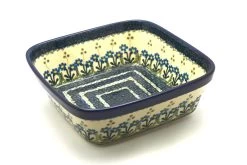 Polish Pottery Baker - Square - Blue Spring Daisy