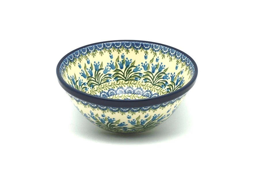 Polish Pottery Bowl - Large Nesting (7 1/2") - Blue Bells