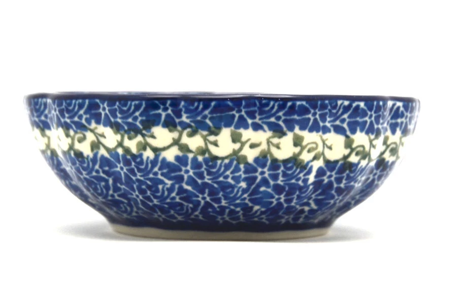 Polish Pottery Bowl - Shallow Scalloped - Small - Antique Rose - Image 2