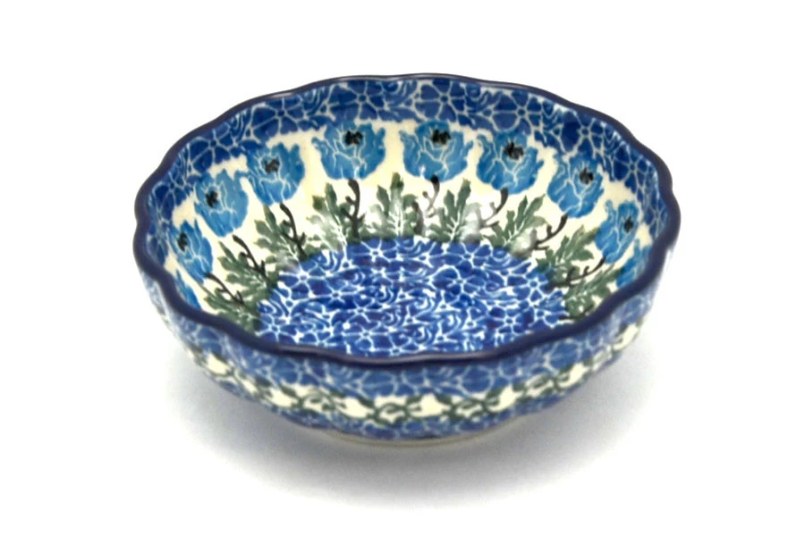 Polish Pottery Bowl - Shallow Scalloped - Small - Antique Rose