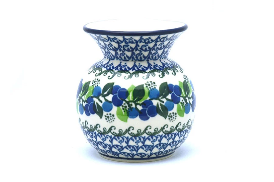 Polish Pottery Bubble Vase - Blue Berries