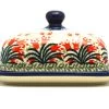 Polish Pottery Butter Dish - Crimson Bells