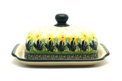 Polish Pottery Butter Dish - Daffodil
