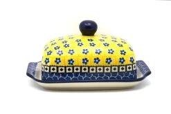 Polish Pottery Butter Dish - Sunburst
