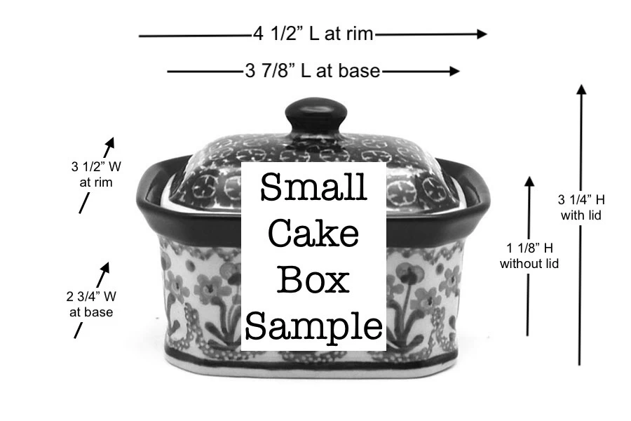 Polish Pottery Cake Box - Small - Blue Berries - Image 2