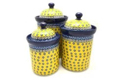 Polish Pottery Canister Set - Sunburst