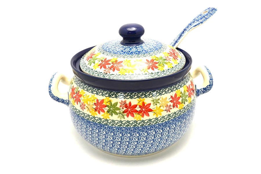Polish Pottery Covered Tureen And Ladle Set - Maple Harvest