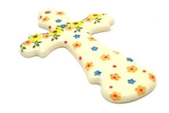 Polish Pottery Cross - Large (8") - Buttercup