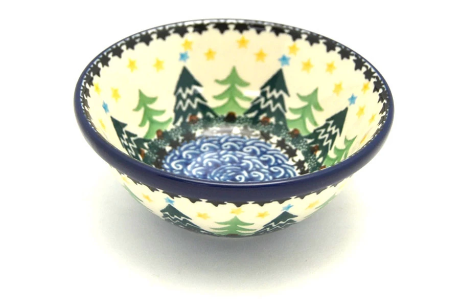 Polish Pottery Dish - Deep Food Prep - Christmas Trees