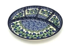 Polish Pottery Dish - Divided Appetizer - Huckleberry