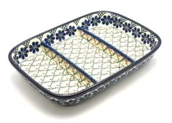 Polish Pottery Dish - Divided Rectangular - Primrose