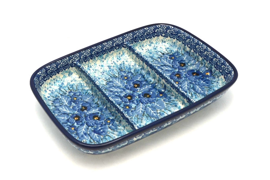 Polish Pottery Dish - Divided Rectangular - Unikat Signature U3639