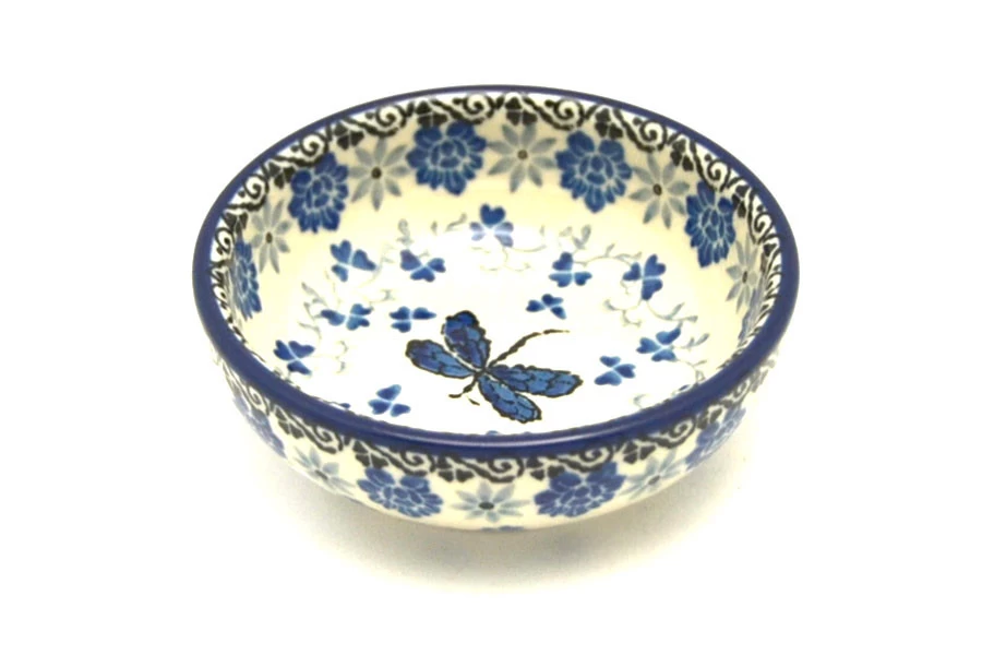 Polish Pottery Dish - Round Food Prep - Dragonfly