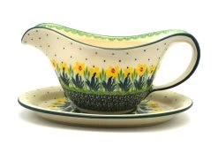 Polish Pottery Gravy Boat - Daffodil
