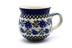 Polish Pottery Mug - 15 Oz. Bubble - Blue Chicory