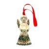 Polish Pottery Ornament - Angel - Holly Berry