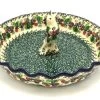 Polish Pottery Pie Set - Burgundy Berry Green