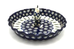 Polish Pottery Pie Set - Peacock