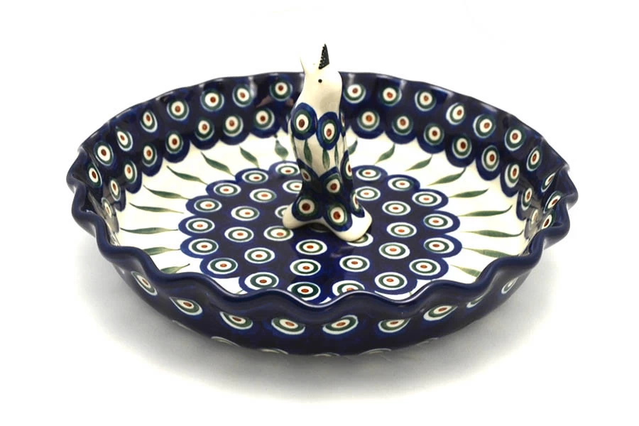 Polish Pottery Pie Set - Peacock
