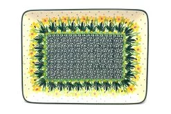 Polish Pottery Plate - Rectangular - Daffodil