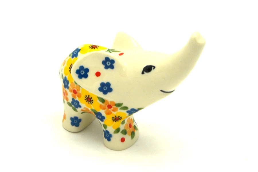 Polish Pottery Ring Holder - Elephant - Buttercup
