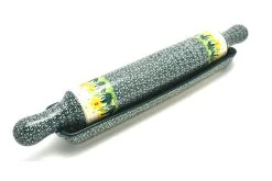 Polish Pottery Rolling Pin With Stand - Daffodil