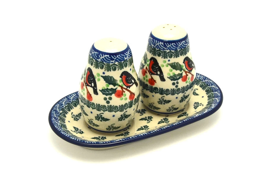 Polish Pottery Salt & Pepper Set - Red Robin