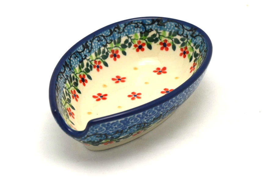 Polish Pottery Spoon Rest - Cherry Jubilee