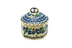 Polish Pottery Trinket Box - Blue Berries