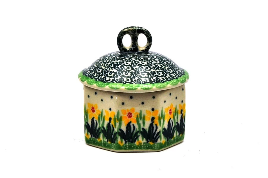 Polish Pottery Trinket Box - Daffodil