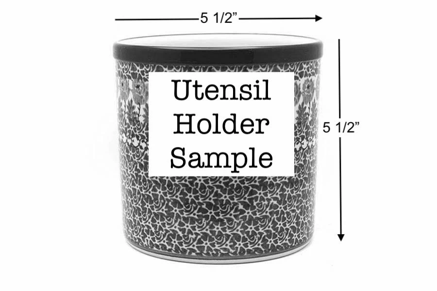 Polish Pottery Utensil Holder - Winter Viola - Image 2