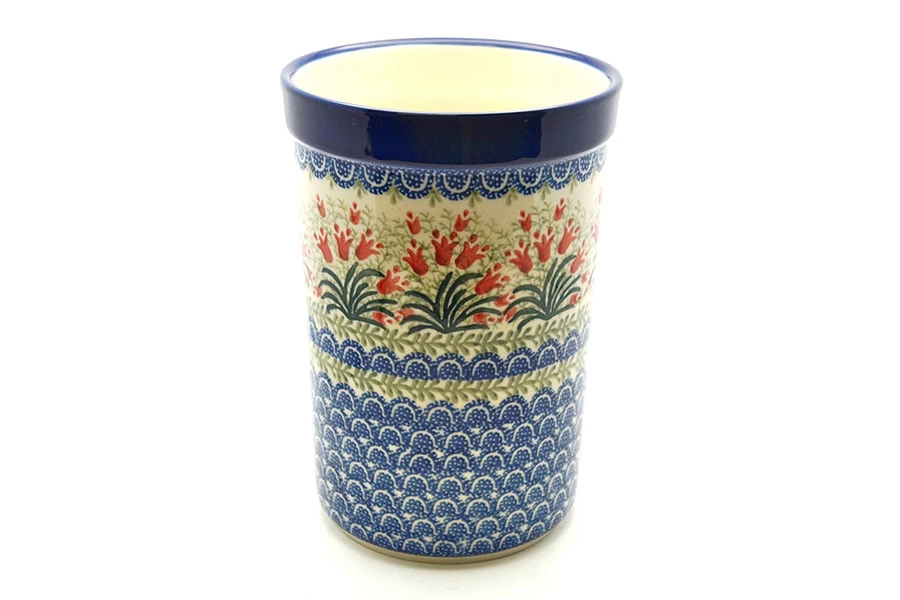 Polish Pottery Wine Crock - Crimson Bells